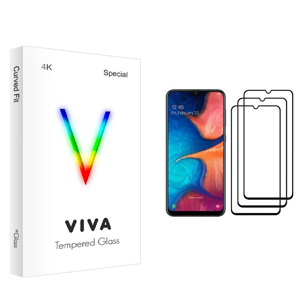 محافظ صفحه نمایش ویوا مدل 4K مناسب برای گوشی موبایل سامسونگ Galaxy A20 بسته سه عددی