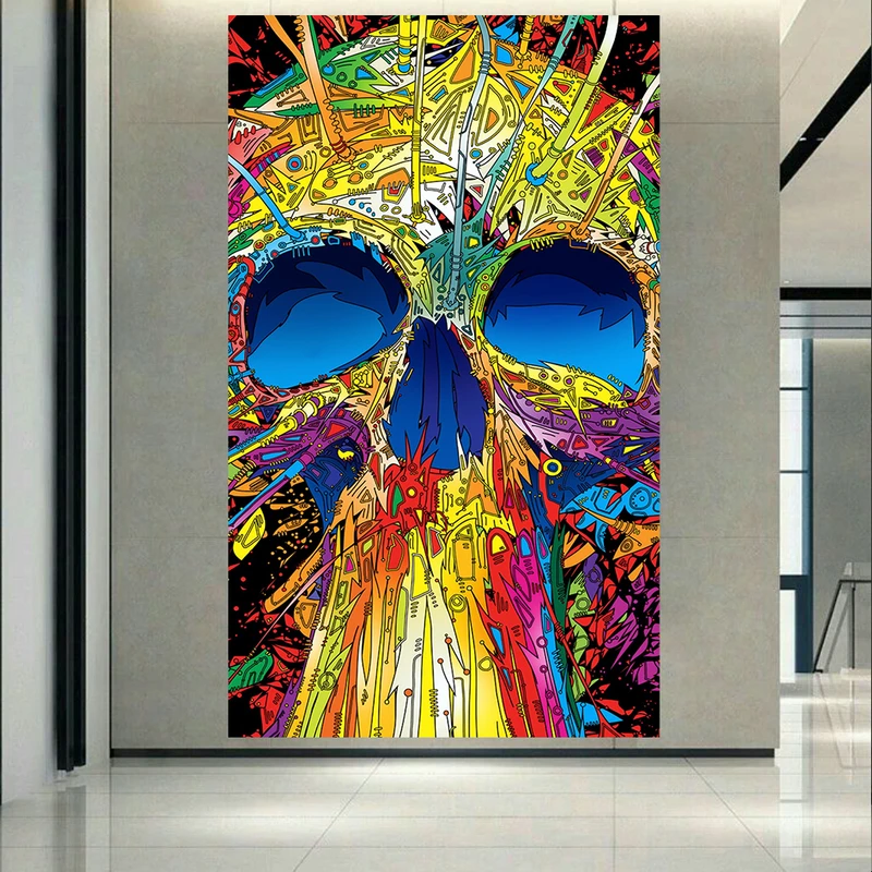 تابلو بوم طرح انتزاعی اسکلت مدل Colorful کد AR2825