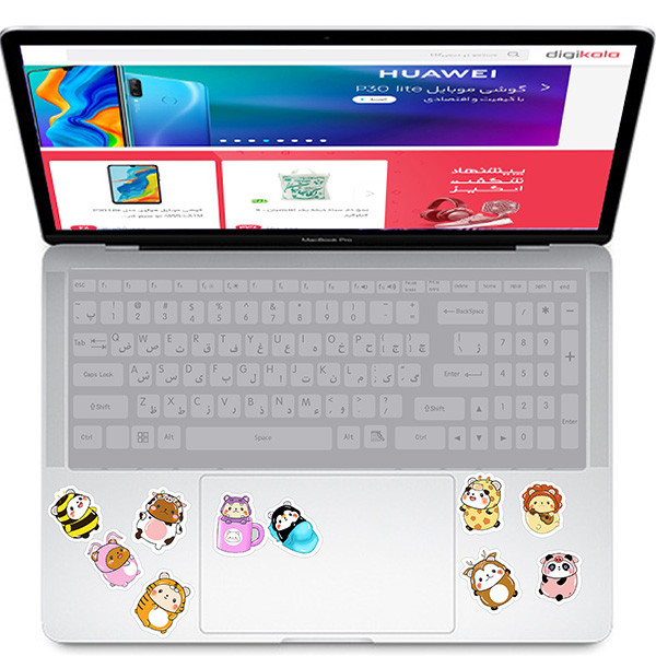 استیکر لپ تاپ راتیانا مدل animals pack 02 بسته 10 عددی