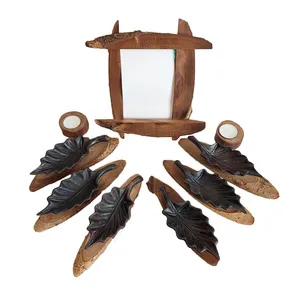 مجموعه ظروف هفت سین 17 پارچه مدل برگ مدل 119