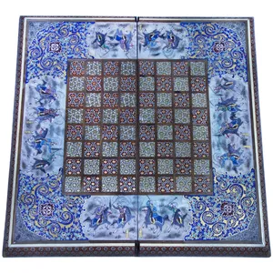 صفحه شطرنج خاتم کاری طرح چوگان کد 202297