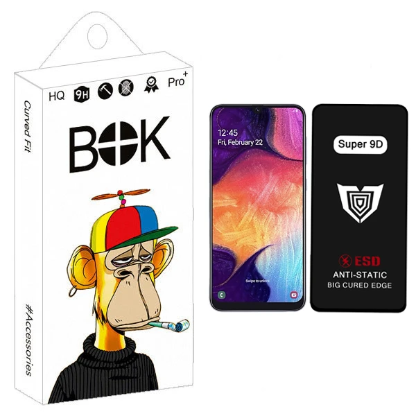 محافظ صفحه نمایش بوک مدل Super 9D Pro مناسب برای گوشی موبایل سامسونگ galaxy A50