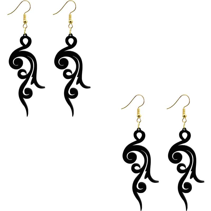 گوشواره زنانه هانستو مدل E2-001 بسته 2 عددی