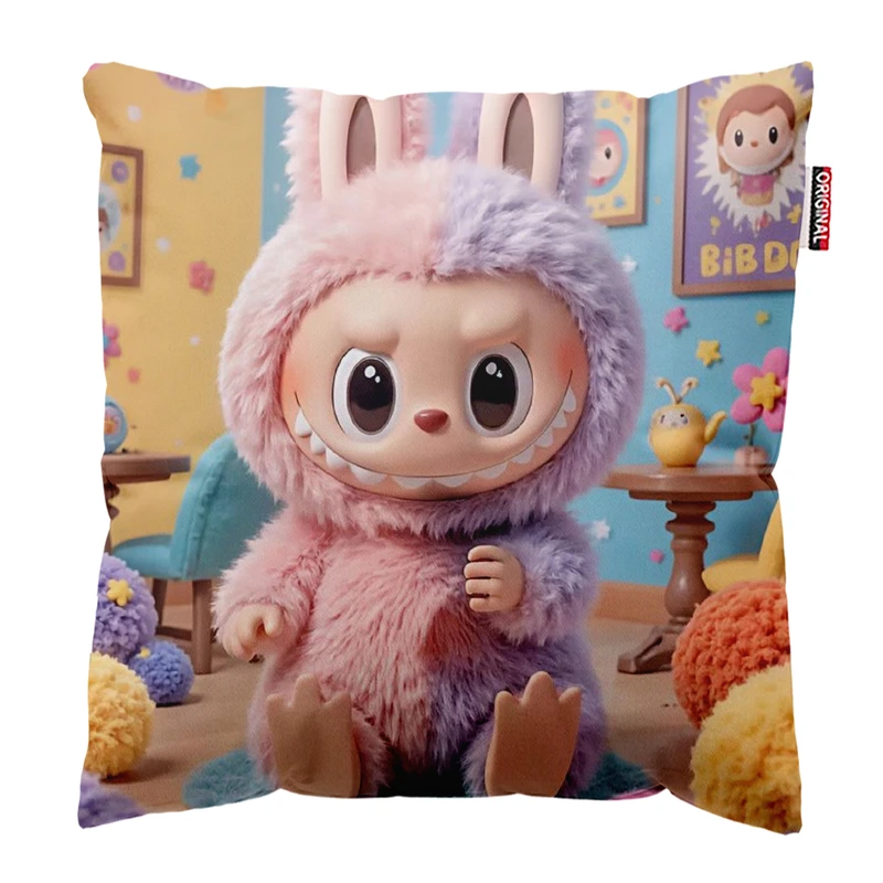 کوسن پاد آفرین مدل عروسک لبوبو کد PK301828 سایز 30*30 سانتی متر