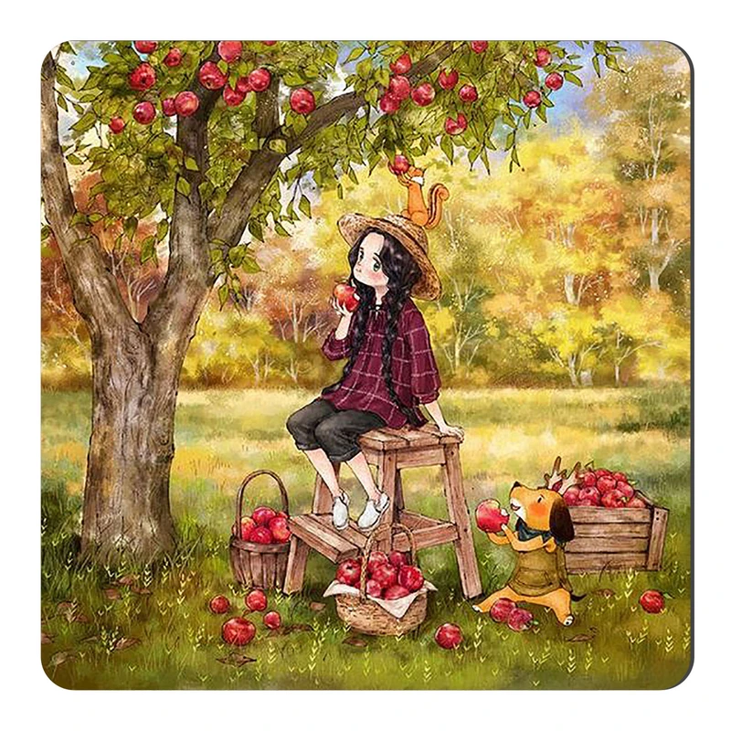 مگنت طرح دختر فانتزی و درخت سیب کد wmg2532