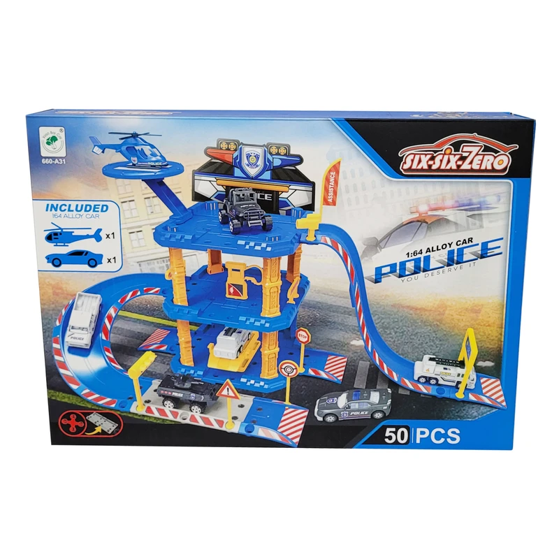 کیت ماشین بازی مدل پارکینگ طبقاتی پلیس کد 8766