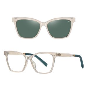 فریم عینک طبی آلبرت وگ مدل CG7704C690-P265 Polarized Double Switch به همراه کاور آفتابی
