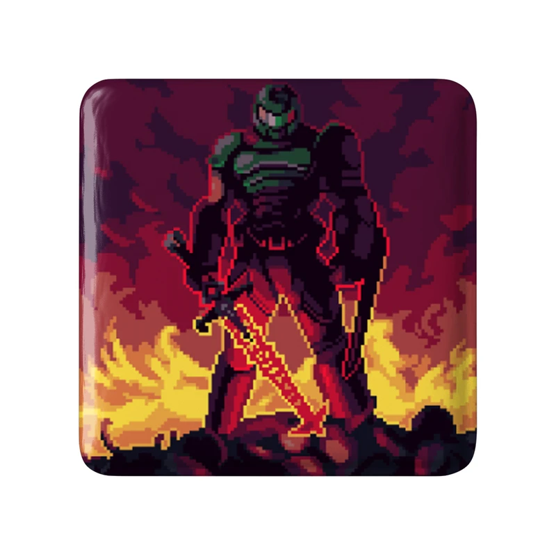 پیکسل خندالو طرح بازی رستاخیز (Doom) مدل مربعی کد 31403