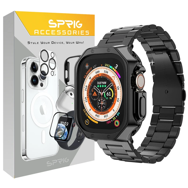 بند اسپریگ مدل 3RLX مناسب برای اپل واچ سری 1/2/3 سایز 38 میلی متری به همراه کاور