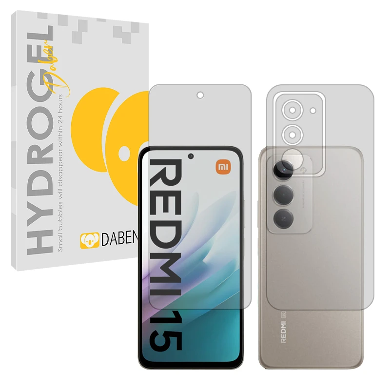 محافظ صفحه نمایش شفاف دبن مدل Tough مناسب برای گوشی موبایل شیائومی Redmi 15 4G به همراه محافظ پشت گوشی