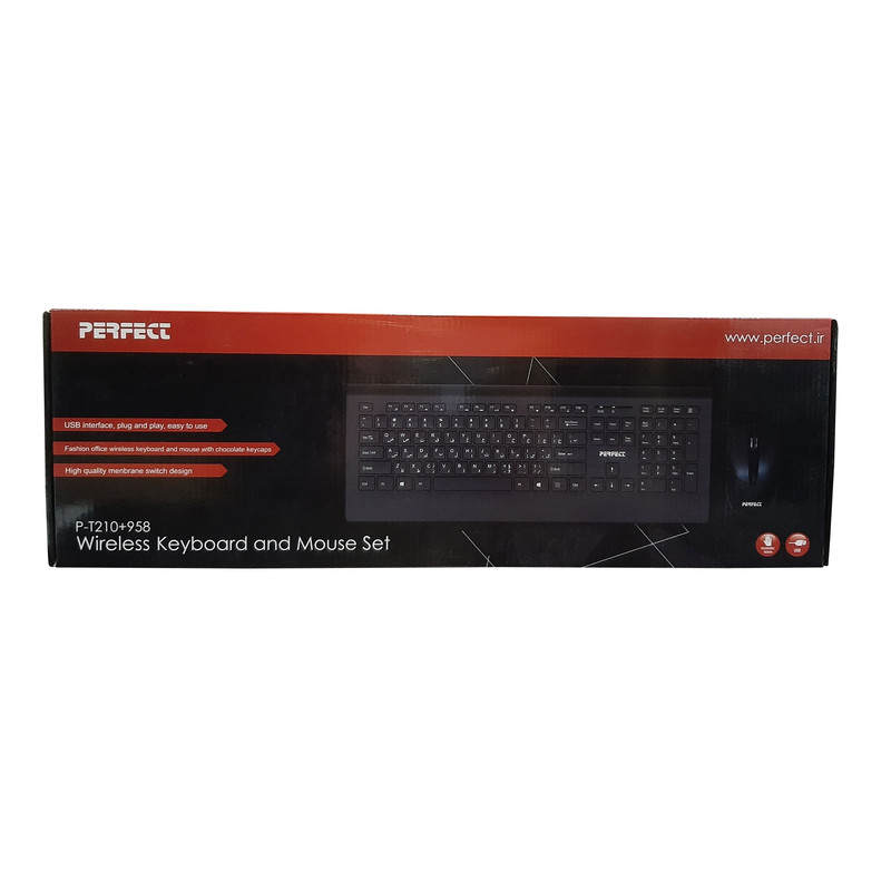 کیبورد و ماوس بی سیم پرفکت مدل P-T210+958 1