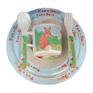 ست 5 تکه ظرف غذای کودک دیدو طرح روباه