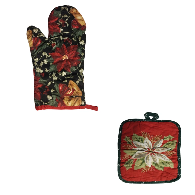 دستگیره و دستکش  فر مدل گل مجموعه دو عددی