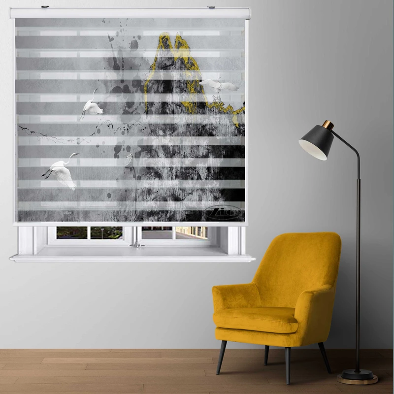 پرده زبرا زیو کد O7008 سایز 150x150 سانتی متر