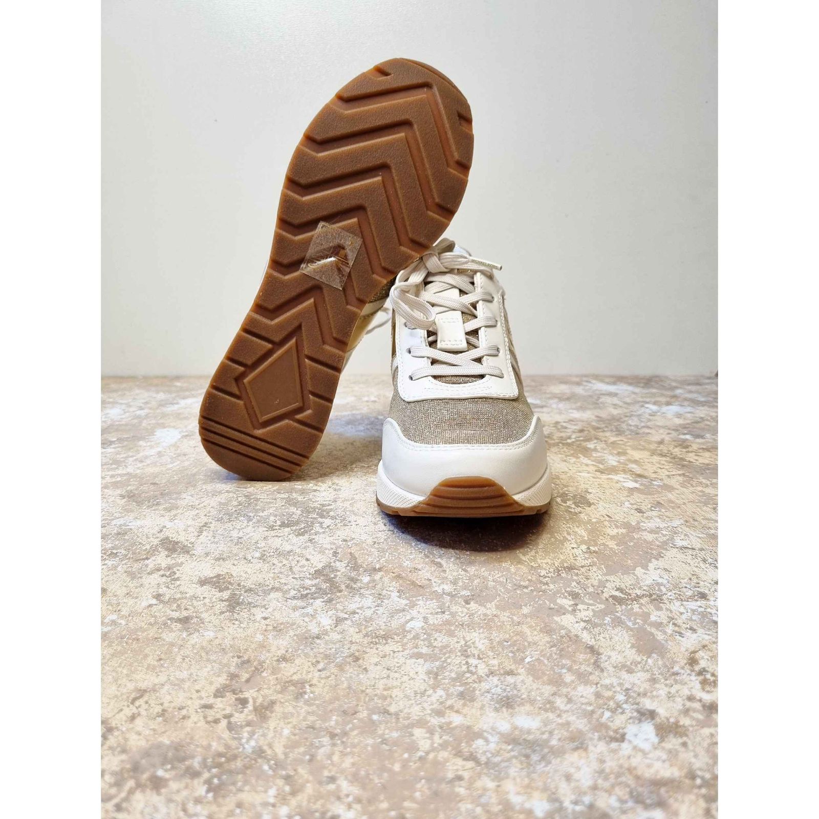 کفش روزمره زنانه مایکل کورس مدل Sneaker Mabel aus Kunstleder in Metallic- Optik und glitzerndem Mesh im Kettendesign -  - 9