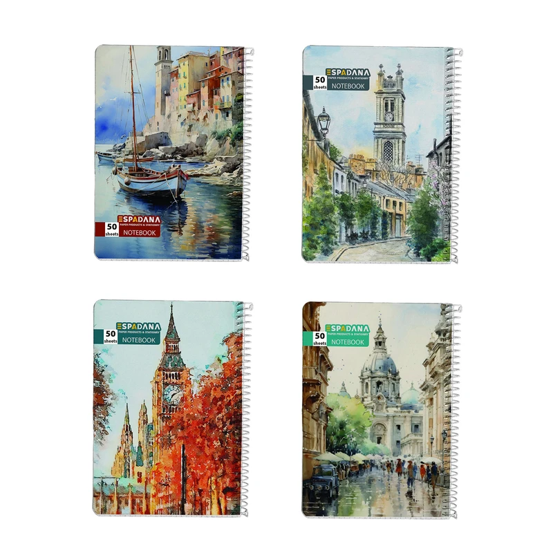 دفتر مشق 50 برگ اسپادانا مدل هنری کد 5221269 مجموعه 4 عددی