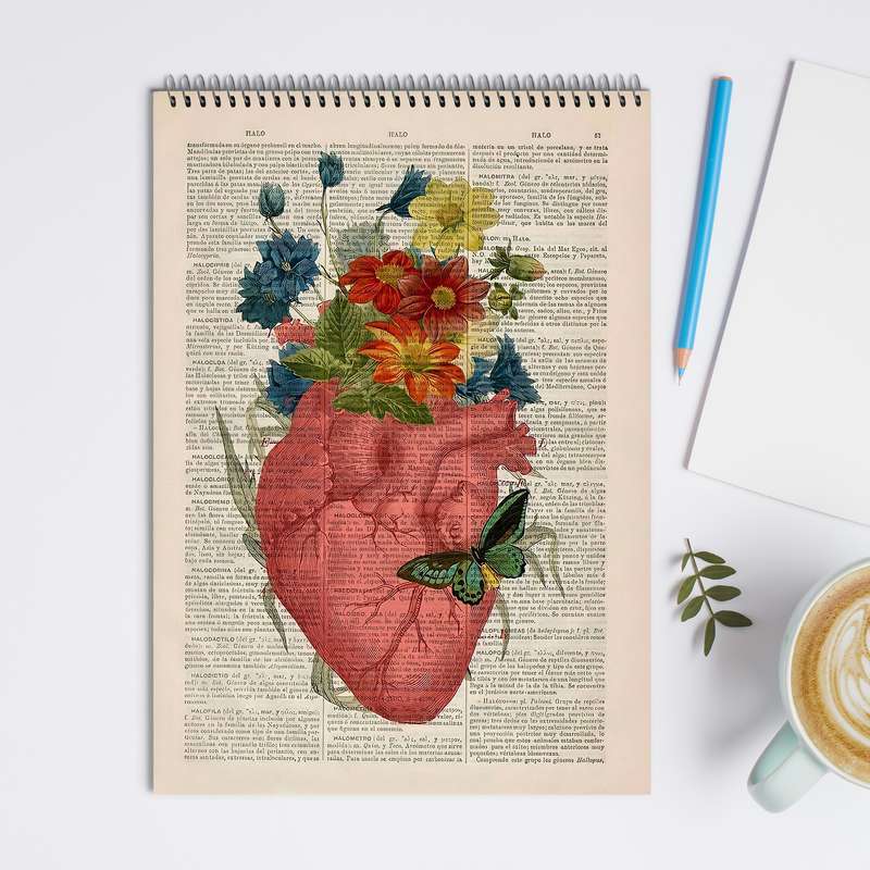 دفتر شطرنجی 100 برگ مدل قلب