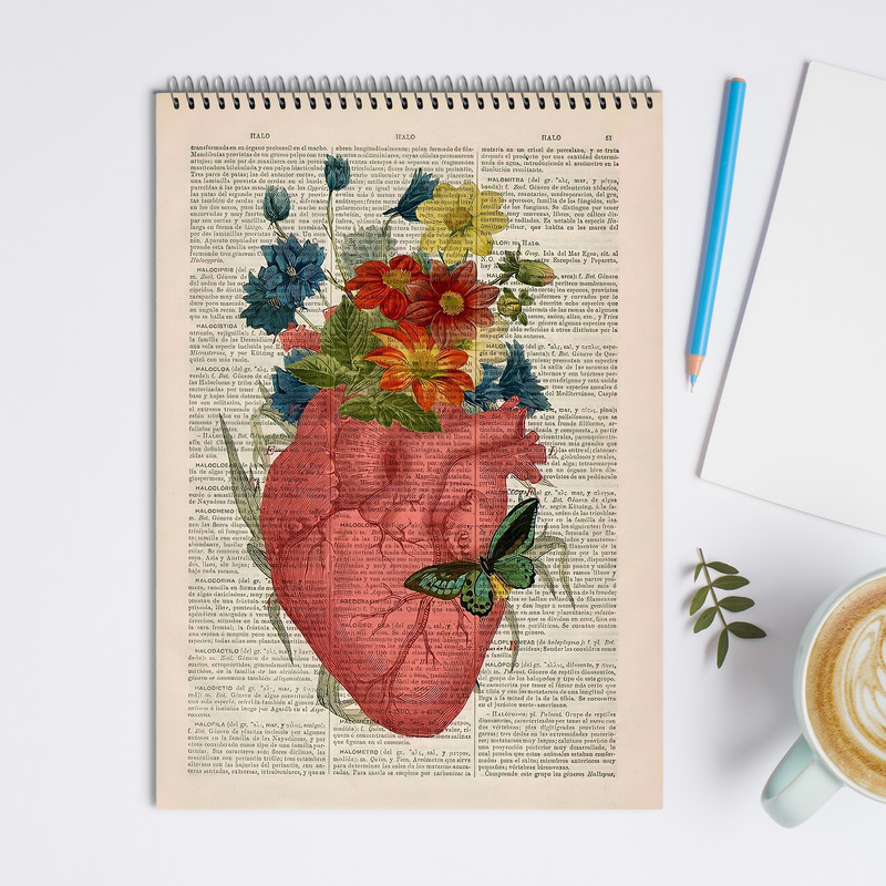 دفتر شطرنجی 100 برگ مدل قلب