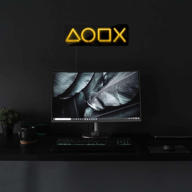 چراغ دیواری نئون دیزاین مدل Ps-Keys-BL_YL