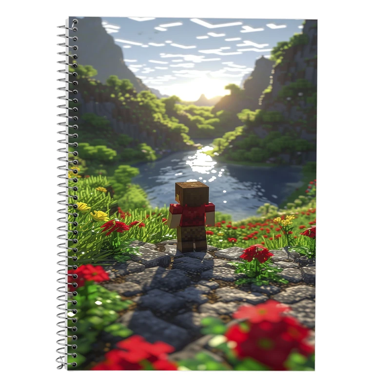 دفتر زبان 50 برگ مدوپد مدل دو خط طرح ماینکرفت minecraft کد DF14028