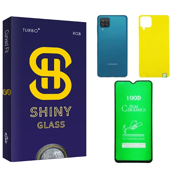 محافظ صفحه نمایش سرامیکی آتوچبو مدل Shiny  مناسب برای گوشی موبایل سامسونگ Galaxy A12  به همراه محافظ پشت گوشی