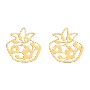 گوشواره طلا 18 عیار زنانه فرشته مدل انار  یلدا  WEL-000689