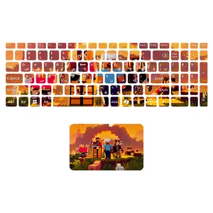 برچسب حروف فارسی کیبورد مدل Minecraft 3 به همراه برچسب تاچ پد
