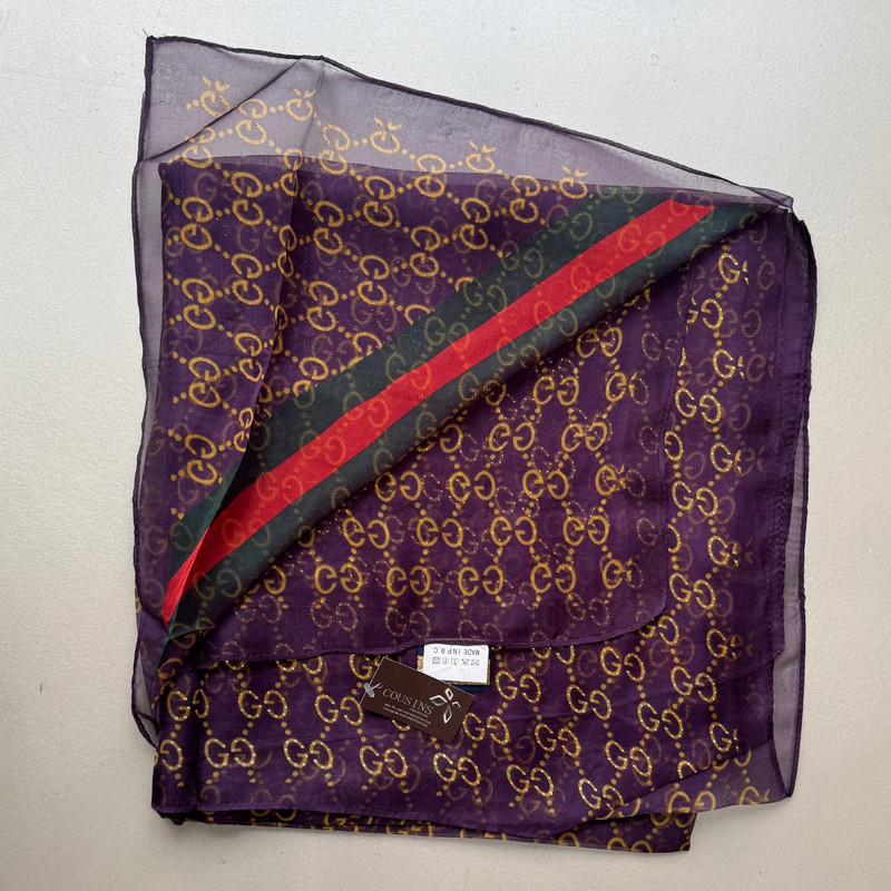 روسری زنانه مدل حریر ابرشیم زنجیری کد 3