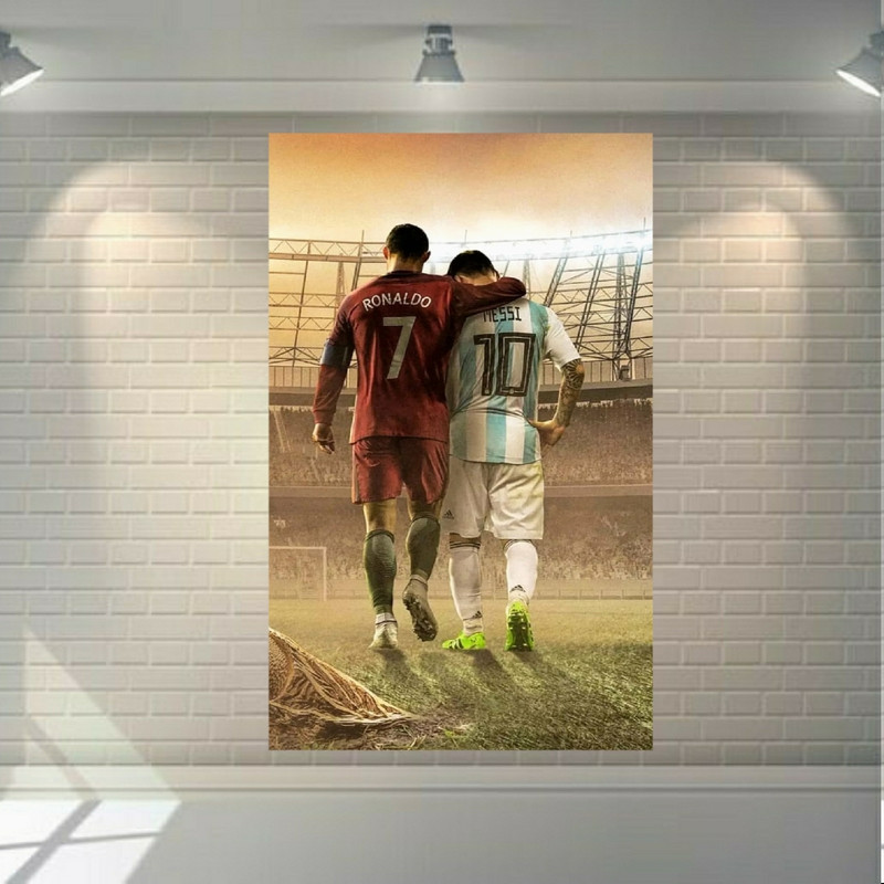 پوستر دیواری طرح ستارگان فوتبال مسی و رونالدو کد FP273