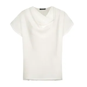 بلوز آستین کوتاه یقه دراپه زنانه مدل SB-SS-304448