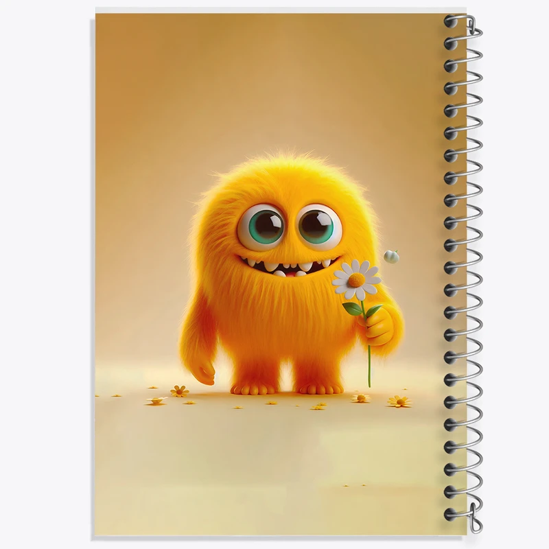 دفتر ژورنال نویسی 50 برگ خندالو مدل نقطه ای طرح هیولای کیوت کد F6290