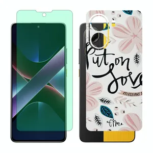 Glass Together model Green light screen protector suitable for Xiaomi Poco X7 Pro mobile phone with back cover sticker