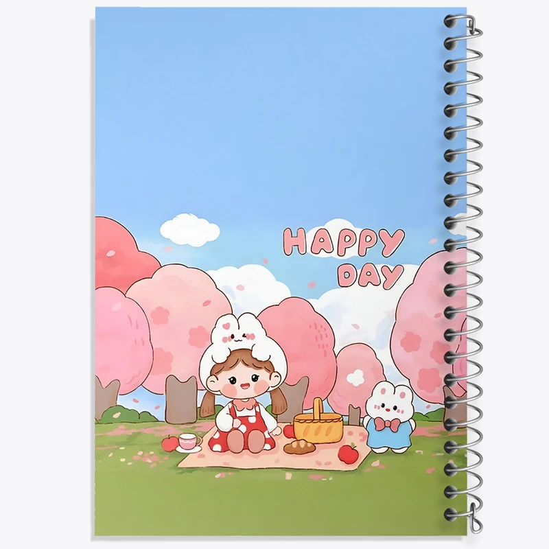 دفتر مشق 100 برگ خندالو طرح دخترانه کیوت کد N3933