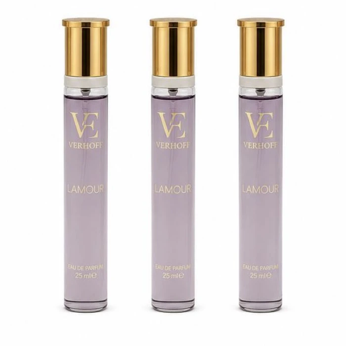 عطر جیبی زنانه ورهف مدل لامور با رایحه گلی حجم 25 میلی لیتر بسته 3 عددی