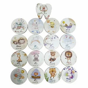 استیکر چوبی کودک مدل ماهگرد حیوانات جنگل 17 عددی