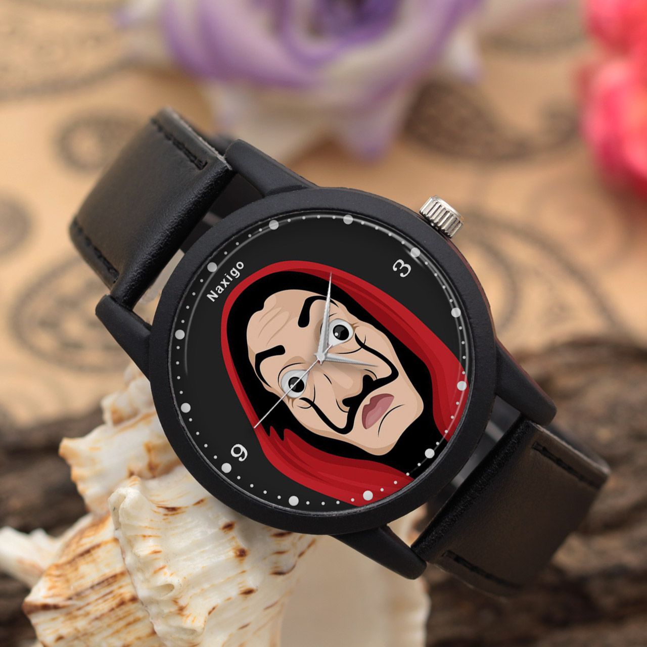 ساعت مچی عقربه ای ناکسیگو طرح Money Heist کد LF4206 -  - 3