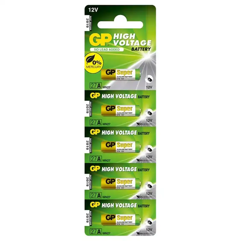 باتری 27A جی پی مدل سوپر آلکالاین بسته ۵ عددی