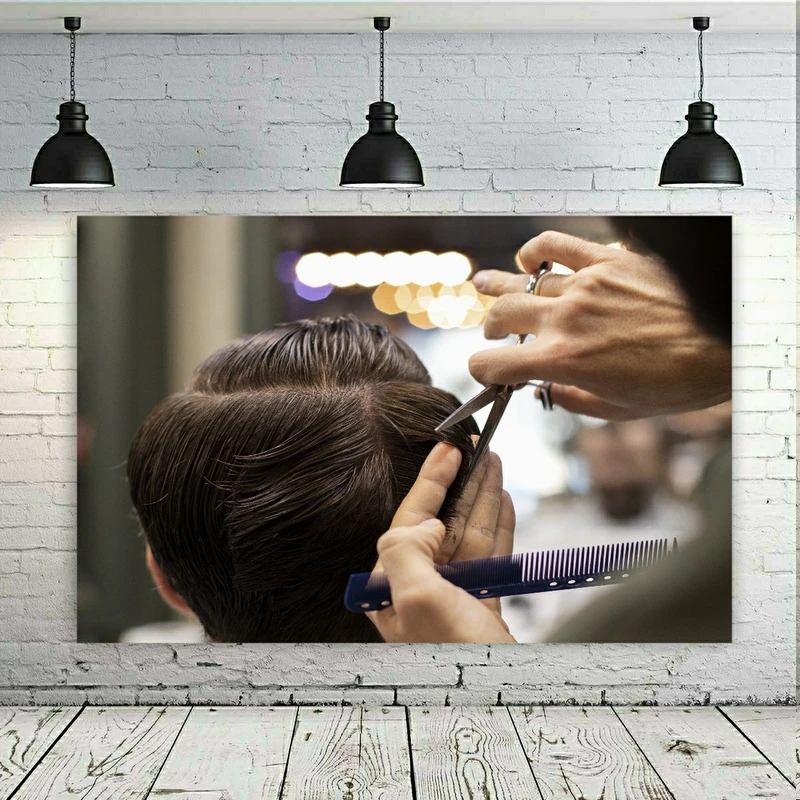 استیکر دیواری آرایشگاه مردانه مدل SDA4513