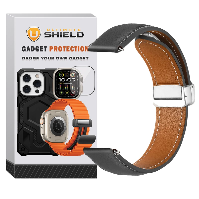 بند آلتیمیت شیلد مدل MAG Leather UL TW مناسب برای ساعت هوشمند کیسلکت Ks / Ks2 / Ks pro / Ks Mini / K10 / K11 / K11 pro