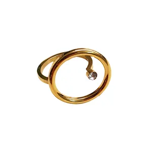 انگشتر زنانه مدل دایره نقطه کد R1002