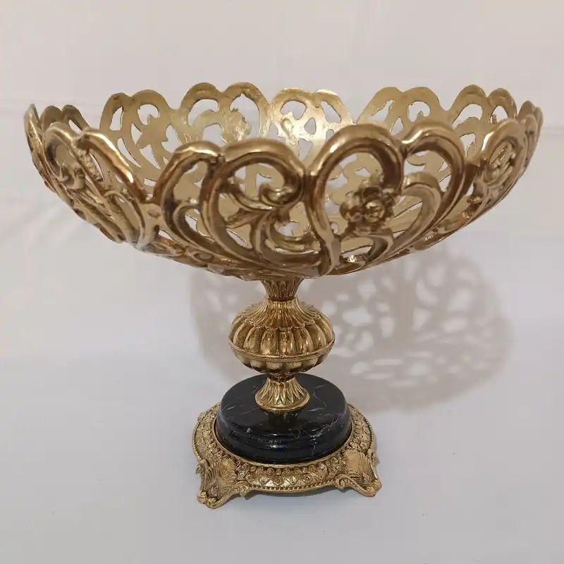 میوه خوری برنجی مدل گل کد M-1053