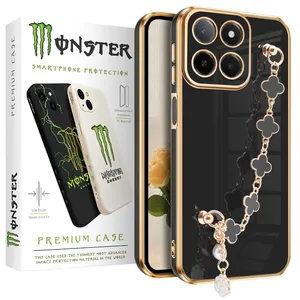 monster Black Flower cover for Honor X5B / X5B Plus