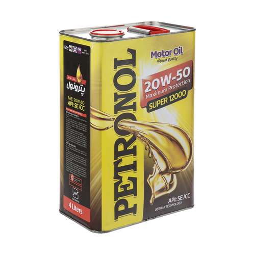 روغن موتور خودرو پترونول مدل سوپر 12000 SAE 20W-50 ظرفیت 4 لیتر