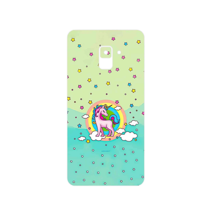 برچسب پوششی ماهوت مدل Rainbow unicorn adventure مناسب برای گوشی موبایل سامسونگ Galaxy A8 Plus 2018