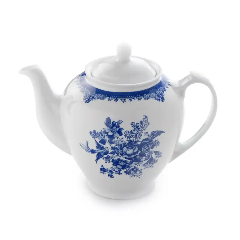 قوری چینی زرین ایران مدل هیئتی 16 فلورانس سرمه ای درجه عالی