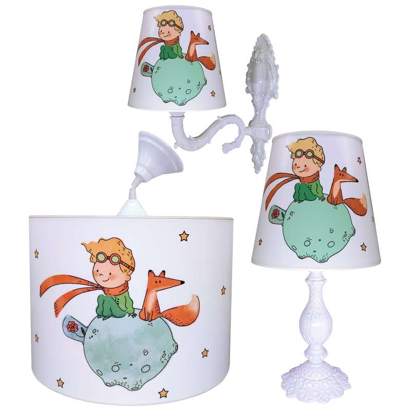 لوستر کودک مدل شازده کوچولو به همراه آباژور و دیوارکوب