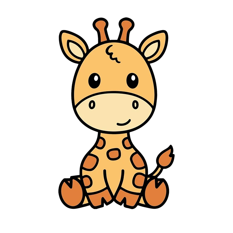 استیکر پارچه و لباس پاد آفرین مدل کارتونی کیوت زرافه بامزه کد S3200