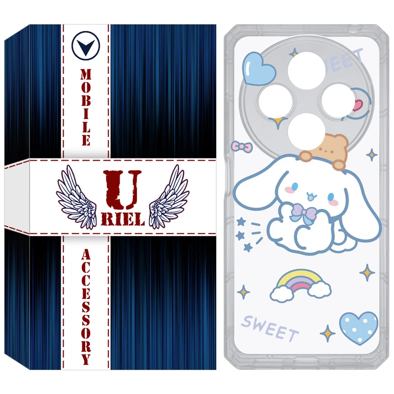 کاور یوریل قاب مدل Clear کد 24 طرح خرگوش بامزه مناسب برای گوشی موبایل شیائومی Redmi 14C / Poco C75