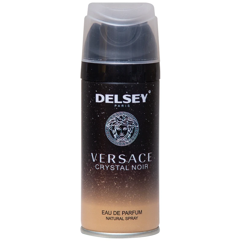 اسپری خوشبو کننده بدن زنانه دلسی مدل Versace Crystal Noir حجم 150 میلی لیتر