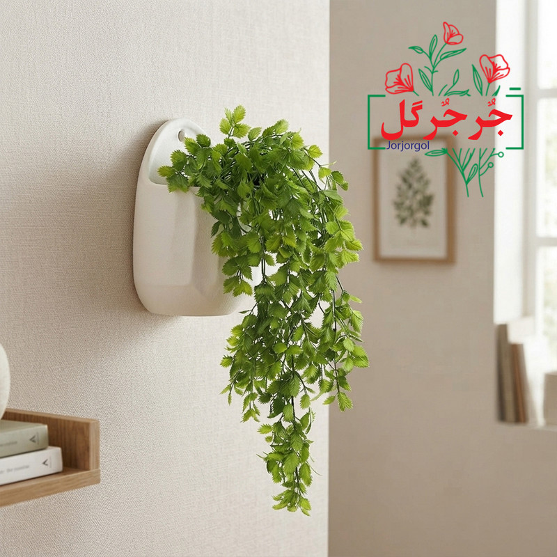 گل مصنوعی جُرجُرگل مدل آویز برگ طرح گشنیز 5 بازو